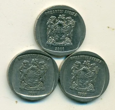 3 DIFFERENT 2 RAND COINS From SOUTH AFRICA (1998 1999 & 2000) • $2.99