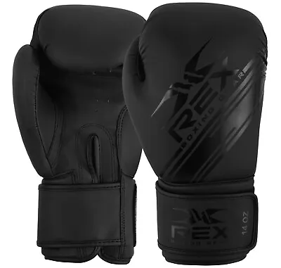 REX Boxing Gloves Muay Thai Professional Sparring Punch Bag Training MMA Mitts • £14.99