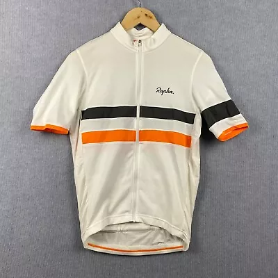 Rapha Cycling Jersey Mens Medium White Striped Brevet Lightweight Full Zip 2018 • $79.95