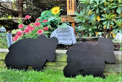 **NEW** Handmade Lawn Art Yard Shadow Silhouette - Baby Bear Cubs!   Set Of 2 • £66.46