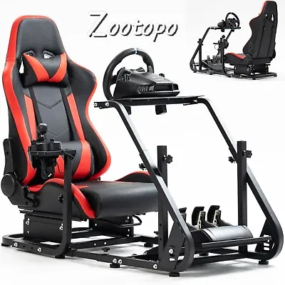 Zootopo Racing Simulator Cockpit With Red Chair /Pro Adjustable Fits Logitech • £279.99