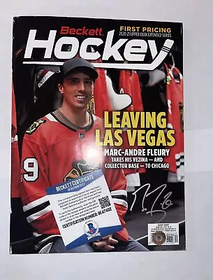 Marc Andre Fleury Autographed Magazine Blackhawks Magazine W/ COA Beckett Hockey • $75