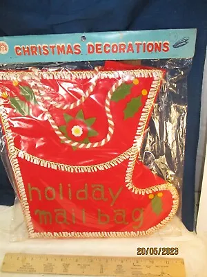 $6 • Buy Vintage Christmas Decorations Holiday Mail Bag Is Sealed