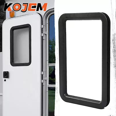 Black RV Trailer Camper Motorhome Tear Drop Entry Entrance Door Window Frame • $31.10