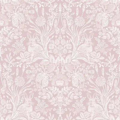 Harlen Woodland Damask Wallpaper Rolls Dusky Pink - Holden 90161 • $37.19