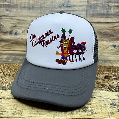 California Raisins Mens Trucker Hat Grey Snapback Vintage 80s Logo Ball Cap • $19.99