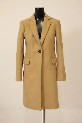 $89.24 • Buy Zara Women’s Menswear Style Wool-Blend Coat LV5 Light Tan Camel Size XS