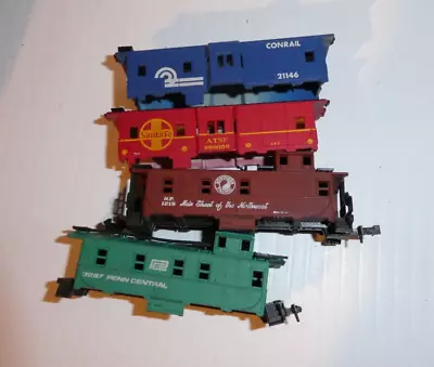 Lot Of 4 Vintage N Scale Caboose Car Bodies Some Parts PC ATSF Conrail • $25