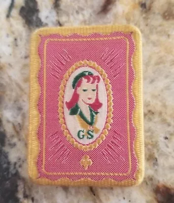 Girl Scout 1940s EMBROIDERED NOVELTY PIN Broach  Size 1 1/4 By 1 3/4 Tall • $5.50