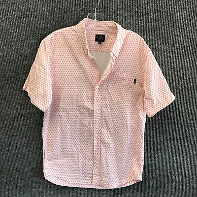 Quiet Life Short Sleeve Button Shirt Men's L (M) Pink White Polka Dot • $11.98