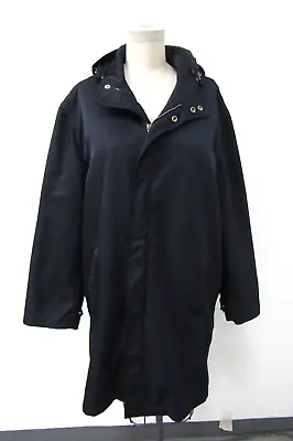 Vintage Yves Saint Laurent YSL Navy Blue Coat Removable Liner And Hood Size XL • $100