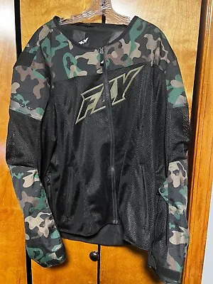 Fly Racing Vented Motorcycle Jacket Body Armor Black And Camo Bike 3X • $50