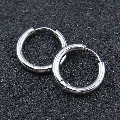 Men Women Stainless Steel Huggie Hoop Earrings Cartilage Lip Piercing Nose Hoop • $3.99