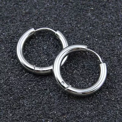 Men Women Stainless Steel Huggie Hoop Earrings Cartilage Piercing Nose Hoop Ring • $5.99