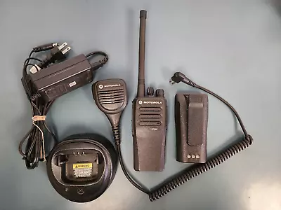 SET Motorola CP200d 16 Channel W/ Charging Base Antenna Belt Clip And Mic. • $150