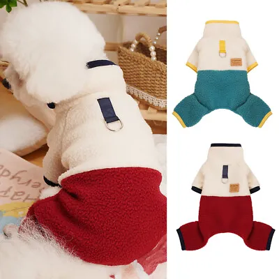 Pet Dog Warm Coat Jacket Jumper Winter Clothes Puppy Vest Outfit Jumpsuit Yorkie • £3.59