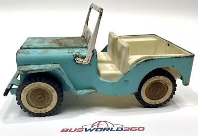 TONKA JEEP Vintage 1960's Turquoise & White Dispatcher Pressed Steel Made In USA • $52.50