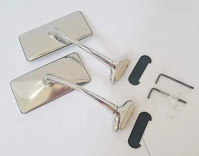 Vintage Style Square Door Edge Mirrors Classic Truck Jeep Hotrod Complete Kit • $89.95