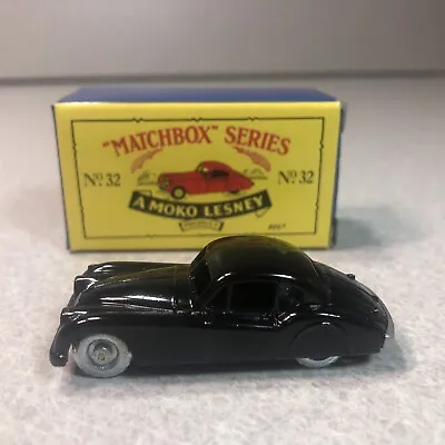 Matchbox Series A Moko Lesney No. 32 Black Jaguar Toy Car Original Box 1992 • $13.99