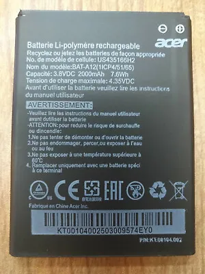 BAT-A12 New Original 2000mAh Battery For Acer Liquid Z520 & Liquid Z520 Dual SIM • £16.98