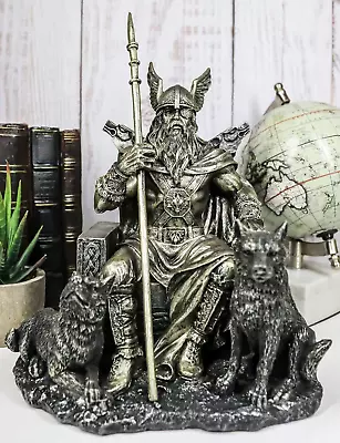 Decorative Viking Norse Mythology Odin Sitting On Throne Figurine Statue Décor • $79.84