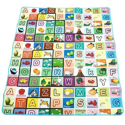 Play Mat 2 Sided Baby Kids Crawling Educational Soft Foam Game Carpet 200x180cm • £11.99