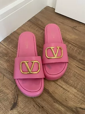 Valentino Shoes Size 4 Pink Slide On Sandals Chunky Garavani RRP £819 • £150