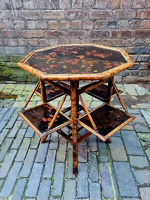 Antique Anglo-japanese Inspired Tiger Bamboo Table • £495