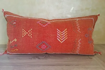 Large Moroccan Lumbar Cactus Sabra Silk Handmade Pillows Cushion Cover • $85