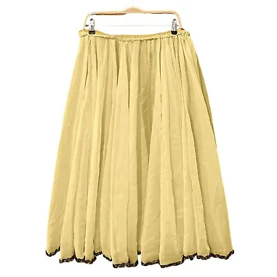 VINTAGE X HANDMADE | 1960s Yellow Sheer Open Panel Belly Dance Maxi Skirt • $24.99