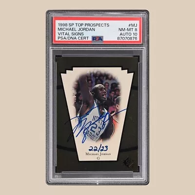 1998 SP Top Prospects Vital Signs Michael Jordan /23 #MJ PSA 8 Auto 10 RARE   • $85000