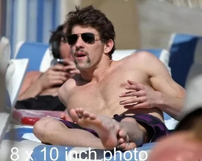 MICHAEL PHELPS Olympic Swimmer BAREFOOT Shirtless Beefcake Celebrity Photo (190) • $14.99