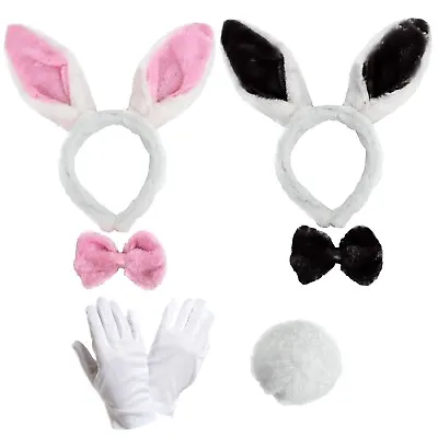 Adult Easter Spring Bunny Rabbit Dress Up Kit - Ears Bow Tie Tail & White Gloves • £4.49