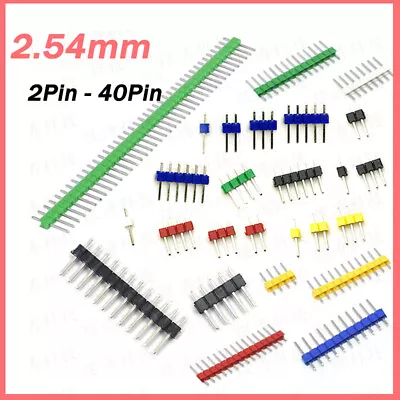 2-40 Pins Male Header 0.1  2.54mm Breadboard PCB Strip Connectors Single Row • $1.69