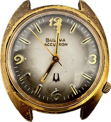 Vintage 36mm 1974 Bulova Accutron Men Tuning Fork Wristwatch 218 0 10k RGP FPart • $90