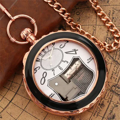 Rose Gold Musical Movement Pocket Watch FOB Chain Playing Merry Christmas Music • $18.04