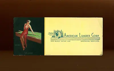 Vintage Advertising Ink Blotter / Gil Elvgren / American Lumber Corp / Maryland • $14.95