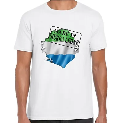 Mens Made In Sierra Leone T Shirt - Flag And Map Country Gift Tee • £10.99