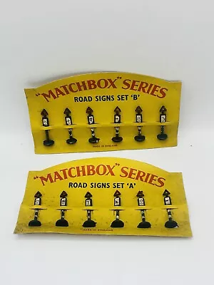 Matchbox Lesney Early 1950s Pirate Copy Road Sign Set A & B With Backing Card #1 • $1.25