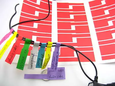 Waterproof Double Sided Printable Write On Cable Sticker Cable Tie Organiser • £3.49