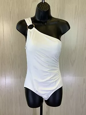 Michael Michael Kors One Shoulder Swimsuit Women's Size 8 White NEW MSRP $106 • $39