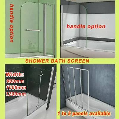 £66 • Buy New 1400mm Glass Over Bath Hinge Pivot Folding Shower Screen Door Panel & Seal