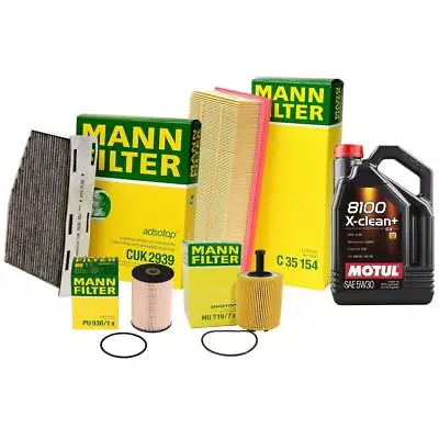 5L Motul 8100 X-CLEAN+ 5W-30 Mann Oil Filter Service Kit For Jetta 2.0 TDI CJAA • $94.95