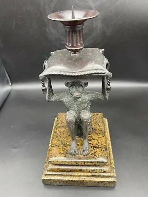 Maitland Smith Monkey Candle Holder Candlestick Bronze HEAVY • $349.95