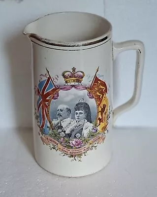 Antique Souvenir Of The Coronation Of King Edward VII & Queen Alexandra Jug • £15