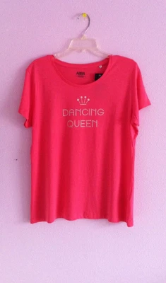 £39.53 • Buy ABBA The Museum Dancing Queen Shirt L NWT Pink Organic Cotton Short Sleeves