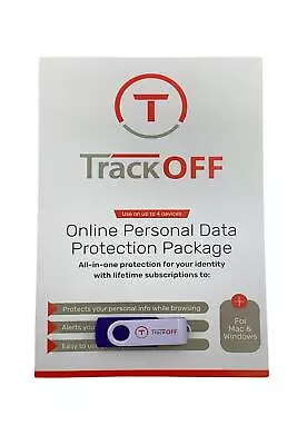 Trackoff Antivirus Software For Mac & PC For Up To 4 Devices Purple • $15.19