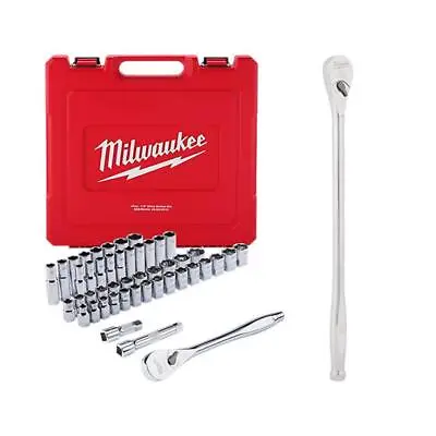 Milwaukee Mechanics Tool Set 1/2  Drive SAE/Metric Ratchet Hand Tool (48-Pcs) • $258.48