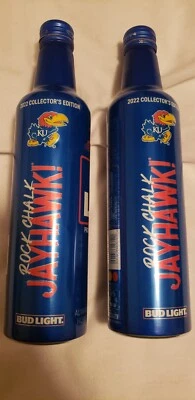 $11 • Buy BUD LIGHT 2 JAYHAWK ROCK CHALK ALUMINUM BOTTLE COLLECTOR'S EDITION Empty 2022