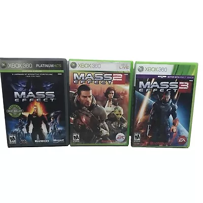 Xbox 360 3 Games Mass Effect 1 Mass Effect 2 Mass Effect 3 Rpg Tested Complete • $14.95
